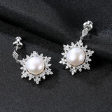 Freshwater Pearl 925 Silver Stud Earrings Wedding Jewelry