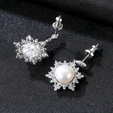 Freshwater Pearl 925 Silver Stud Earrings Wedding Jewelry