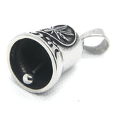 Flaming Leaf Bell Pendant 316 Stainless Steel Flames Bell Style Necklace