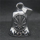 Flaming Leaf Bell Pendant 316 Stainless Steel Flames Bell Style Necklace