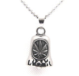 Flaming Leaf Bell Pendant 316 Stainless Steel Flames Bell Style Necklace