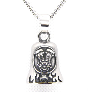 Motor Biker Engine Bell Pendant 316 Stainless Steel