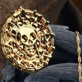 Pirate Skull Round Pendant Necklace Men's Necklace Metal Sweater Chain