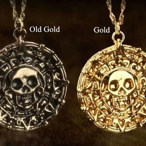 Pirate Skull Round Pendant Necklace Men's Necklace Metal Sweater Chain
