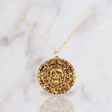 Pirate Skull Round Pendant Necklace Men's Necklace Metal Sweater Chain