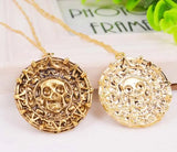 Pirate Skull Round Pendant Necklace Men's Necklace Metal Sweater Chain