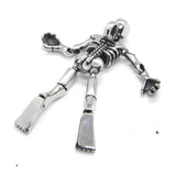 316L Stainless Steel Rotatable Skull Pendant
