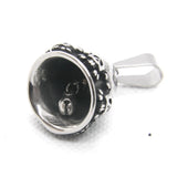 Skull Bell Pendant Stainless Steel Demon Mens Pendant