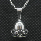 Skull Bell Pendant Stainless Steel Demon Mens Pendant
