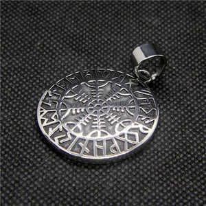 Vintage Round Pendant Stainless Steel Mens Pendant