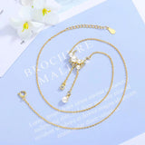 925 Silver Necklace Women Pearl Moon Tassel Necklaces