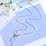 925 Silver Necklace Women Pearl Moon Tassel Necklaces