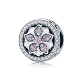 Pre-Autumn Silver Pendant Fresh flowers Charm Bracelet for Women