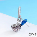 925 Silver Army Officer Skull Girl Charm Bead