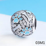 925 Silver Army Officer Skull Girl Charm Bead