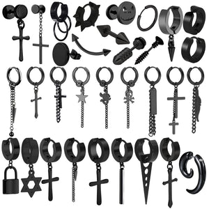 Punk Gothic Stud Earrings Street Hip Hop Ear Piercing
