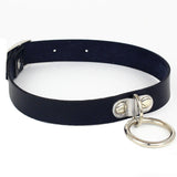 Punk PU Leather Lock Key Heart Rivet Collar Choker Necklace