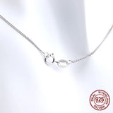 Natural S925 Silver Sideways Chain Necklace
