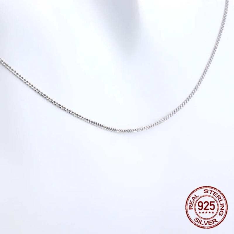 Natural S925 Silver Sideways Chain Necklace