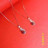 Rat Year Snake Chain Choker Pendant Necklace in S925 Sterling Silver