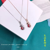 Rat Year Snake Chain Choker Pendant Necklace in S925 Sterling Silver