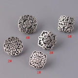 Vintage Thai Silver Matte Chinese Knot Ruyi Button Accessories