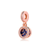 Rose Charm for Bracelets Women Beads S925 Sterling Silver Pendant
