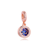 Rose Charm for Bracelets Women Beads S925 Sterling Silver Pendant
