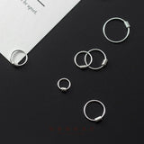 S925 Small Hoop Earrings Gothic Punk Circle Twist Earring Minimalist Jewelry