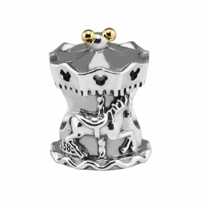 Sterling Silver Cartoon Horse Charm Beads for Bracelets