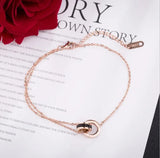Roman Numerals Steel Bracelet with Austrian Crystal