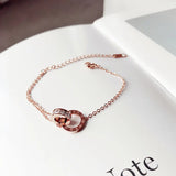 Roman Numerals Steel Bracelet with Austrian Crystal