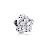 Sparkling Snowflake Charm Real Silver S925 Beads Pendant