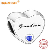 925 Silver Grandma Heart Charm Bead for Bracelet Necklace