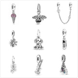 Spring Collections Heart Silver Plated Charms Bead for Women DIY Jewelry