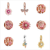 Spring Collections Heart Silver Plated Charms Bead for Women DIY Jewelry