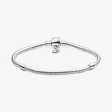 925 Sterling Silver Bracelet Snake Chain Daisy Flower Clasp Women Gift