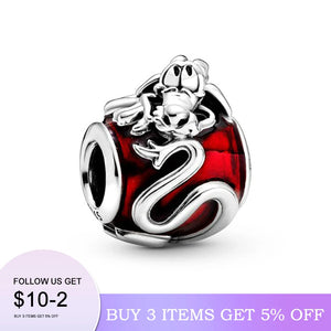 925 Silver Mulan Mushu Charm Bead for 3mm Bracelet