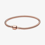 925 Silver Bracelet Barrel Clasp Daisy Flower Snake Chain Women Jewelry