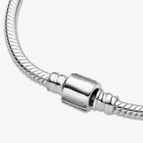 925 Silver Bracelet Barrel Clasp Daisy Flower Snake Chain Women Jewelry