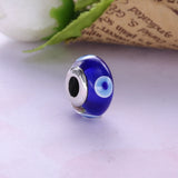 925 Silver Starry Sky Glass Charm Bead Fits Bracelet Clear CZ DIY Jewelry