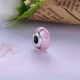 925 Silver Starry Sky Glass Charm Bead Fits Bracelet Clear CZ DIY Jewelry