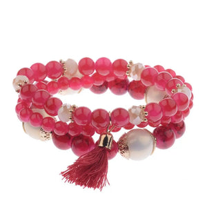 Women's Charm Beads Bracelet Set 3Pcs/Lot HXB002