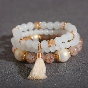 Women's Charm Beads Bracelet Set 3Pcs/Lot HXB002
