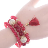 Women's Charm Beads Bracelet Set 3Pcs/Lot HXB002