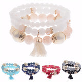 Women's Charm Beads Bracelet Set 3Pcs/Lot HXB002