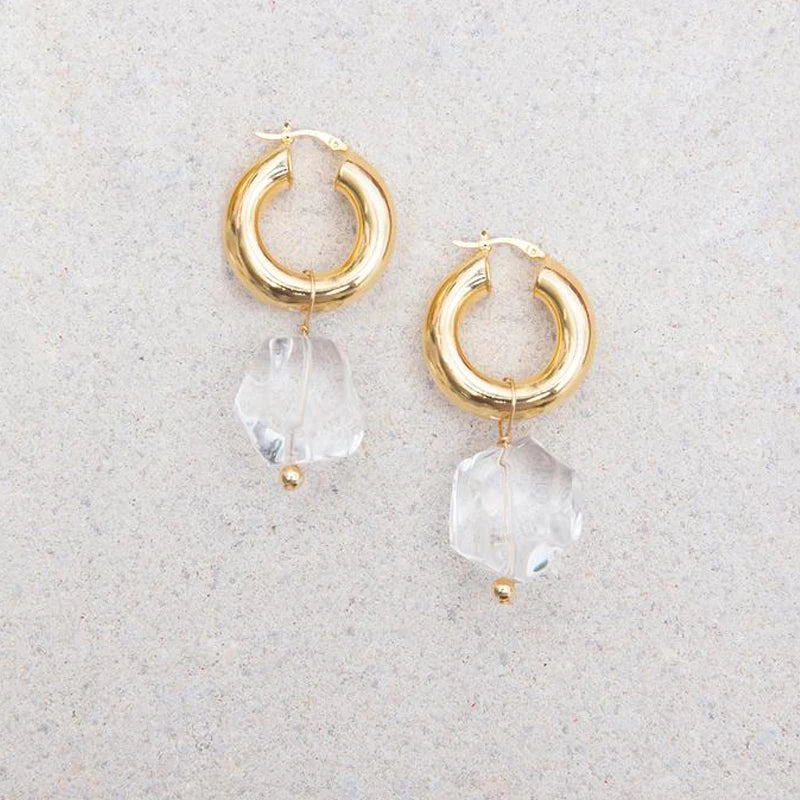 Spring Crystal Dangle Earrings Geometric Friendship Accessories
