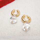 Spring Crystal Dangle Earrings Geometric Friendship Accessories