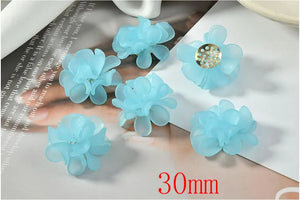 30pcs 30mm Resin Petal Flower Charms DIY Earrings/Garment Accessory