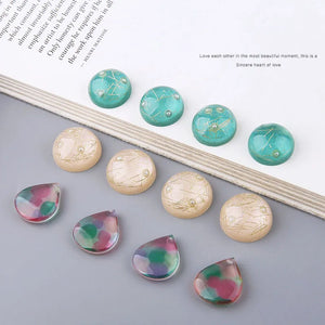 40pcs Geometry Resin Flatback Beads DIY Jewelry Earring Accessory